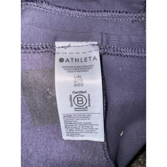 Athleta Short Robe Belted Cardigan Wrap‎ Purple Size L/XL NWOT - Picture 7 of 8